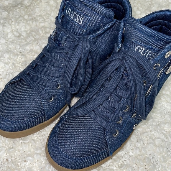 Guess Jeans Wedge Sneakers 7 1/2 M - Picture 1 of 8
